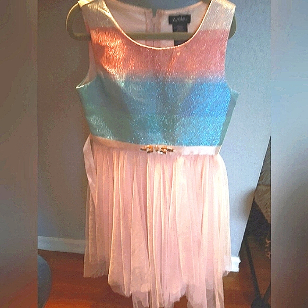Zunie Rainbow Formal Girls Party Dress